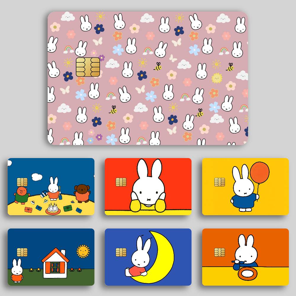 Cartoon Miffys Credit Card Skin Stickers for Skin pack of 5 atm card skins Cartoon M-miffys Credit Card Skin Stickers for Skin pack of 7 atm card skins
