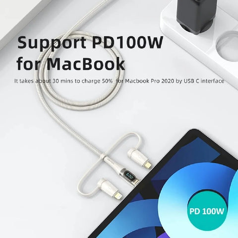 USAMS SJ-626 PD100W A+C to C+L+M 6in1 Fast Charging Data Cable 2m (Black)