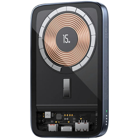 USAMS US-CD184 PB67 PD20W+QC3.0 Aluminum Alloy Transparent 15W Magnetic Wireless Power Bank