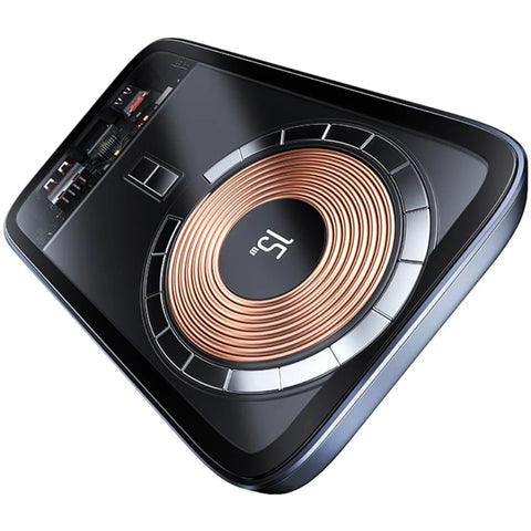 USAMS US-CD184 PB67 PD20W+QC3.0 Aluminum Alloy Transparent 15W Magnetic Wireless Power Bank