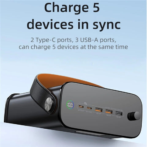 USAMS US-CD196 130W 2C+3A 80000mAh Power Station With Type-C To Type-C 100W PD Fast Charging Cable