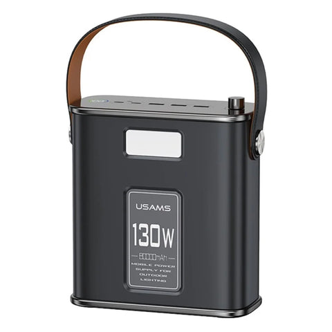 USAMS US-CD196 130W 2C+3A 80000mAh Power Station With Type-C To Type-C 100W PD Fast Charging Cable