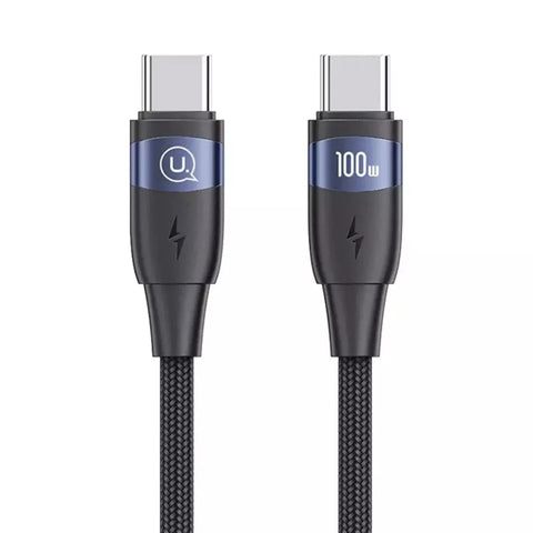USAMS US-SJ633 U85 Type-C to Type-C PD100W Aluminum Alloy Fast Charging & Data Cable 2m (Black)