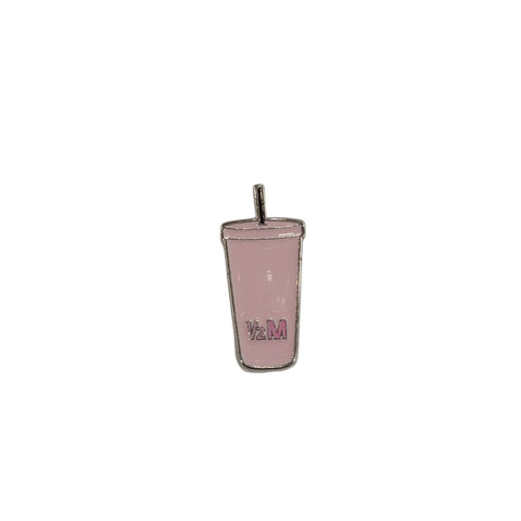 Metal Enamel Brooches 3m Sticker Pink Bubble Tea / DrinkCharms