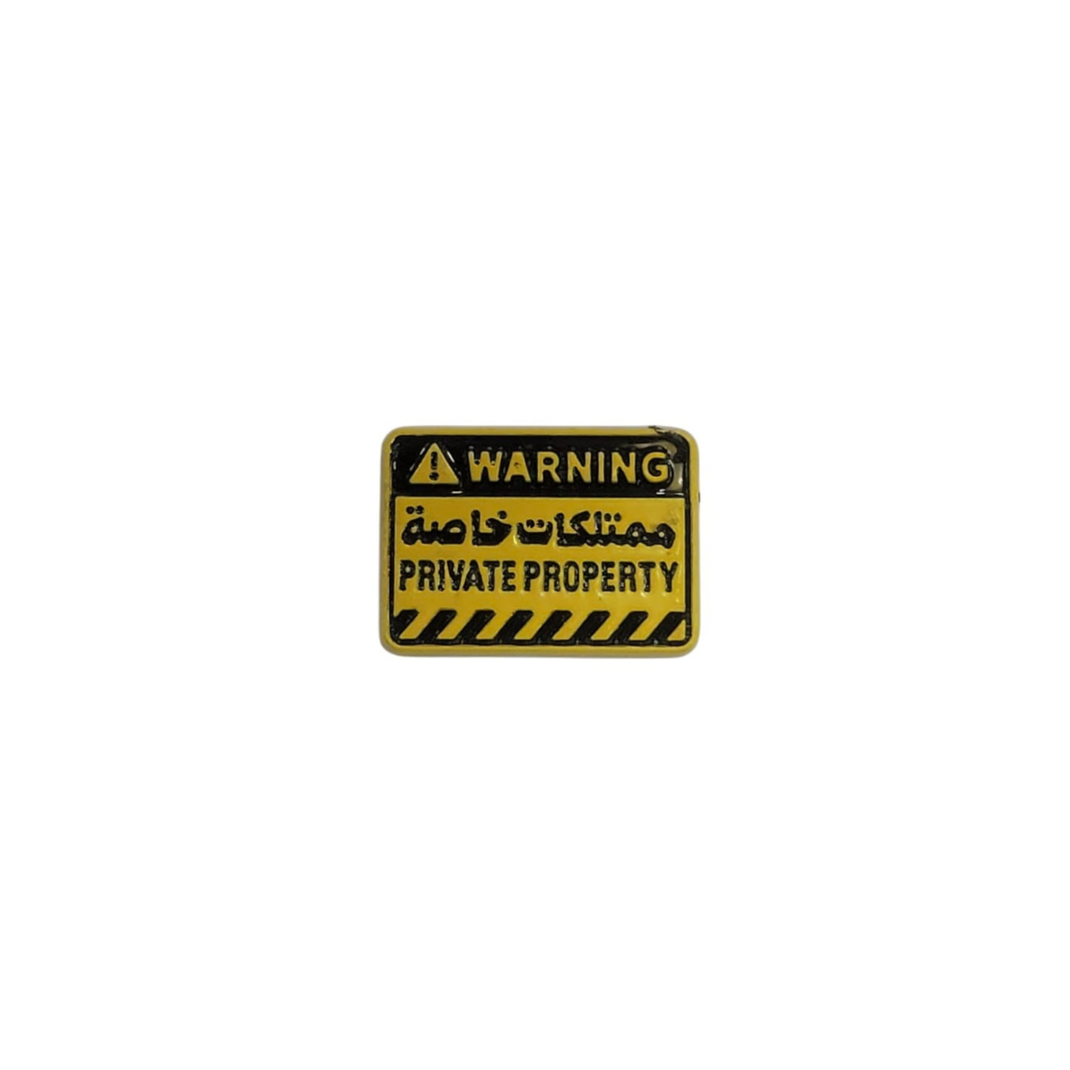 Metal Enamel Brooches 3m Sticker Warning / Caution Sign Charm