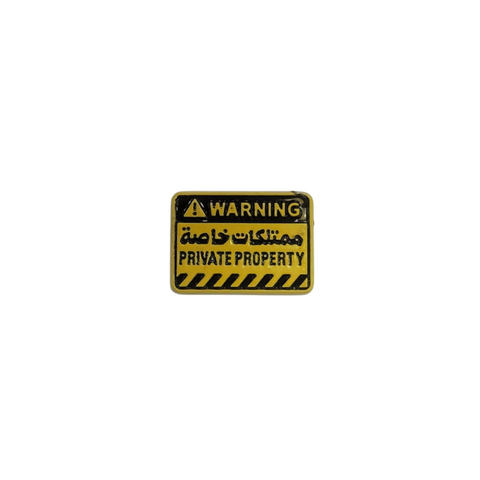 Metal Enamel Brooches 3m Sticker Warning / Caution Sign Charm