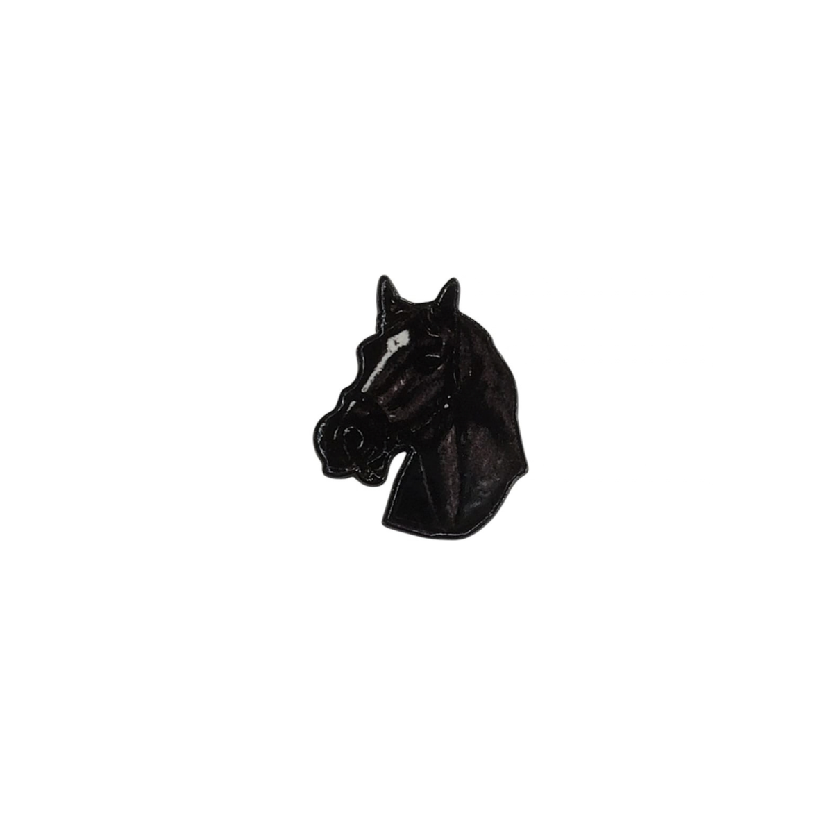 Metal Enamel Brooches 3m Sticker Black Horse Head Charm