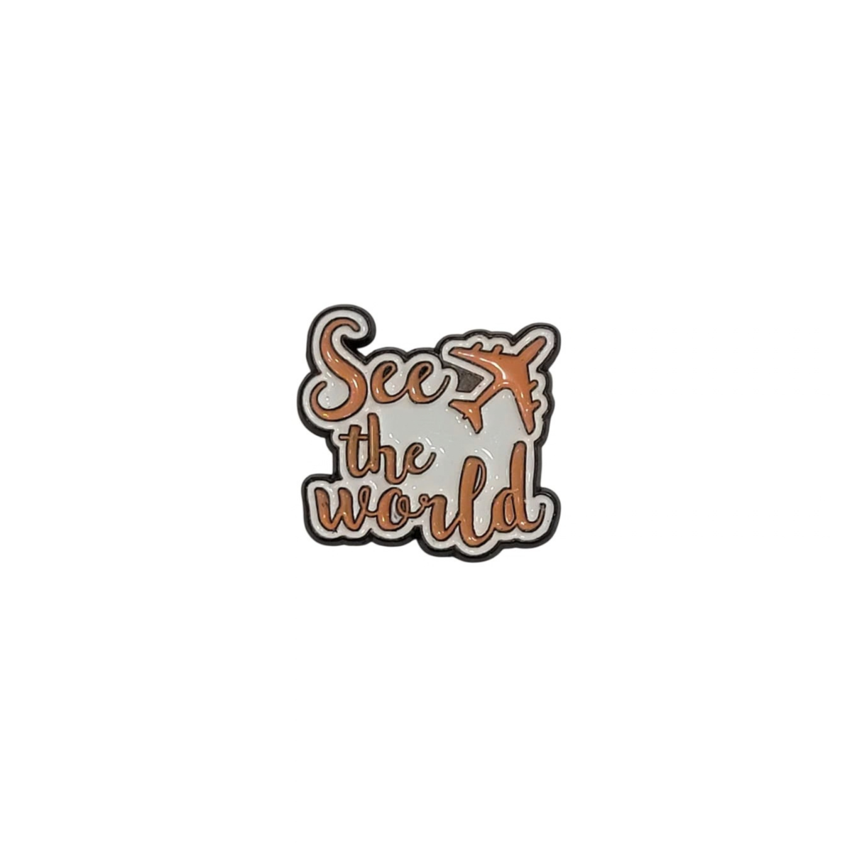 Metal Enamel Brooches 3m “See the World” Charm