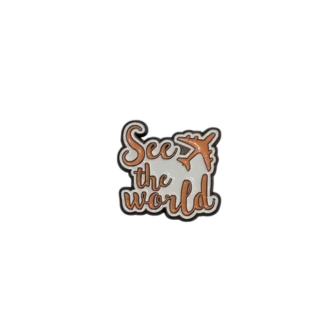 Metal Enamel Brooches 3m “See the World” Charm