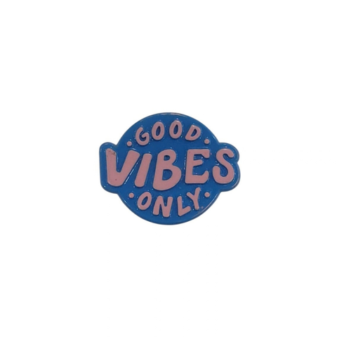 Metal Enamel Brooches 3m Sticker Good Vibes Only Charm