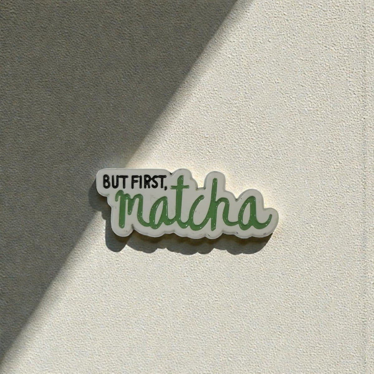 Metal Enamel Brooches 3m Sticker Fashion Jewelry Design But first matcha