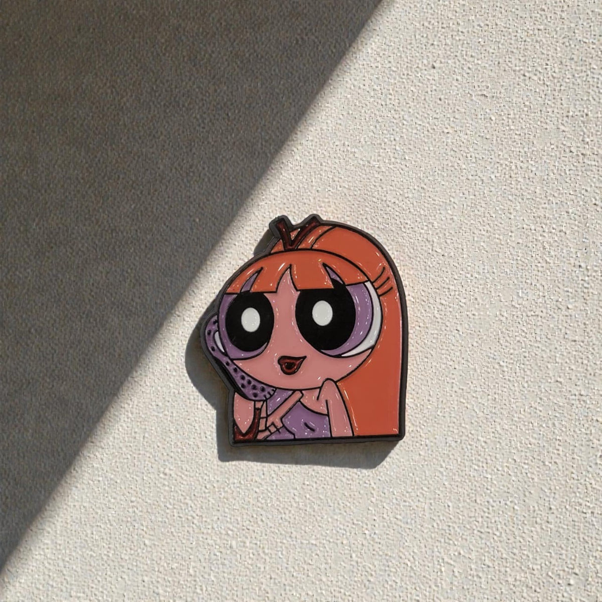 Metal Enamel Brooches 3m Sticker Fashion Jewelry Design power puff girl
