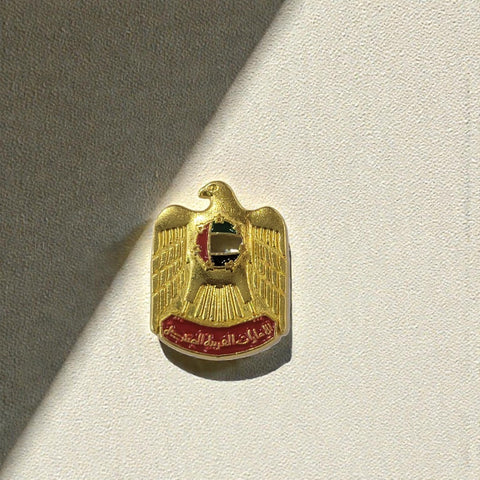 Metal Enamel Brooches 3m Sticker Fashion Jewelry Design Golden eagle Iraq flag