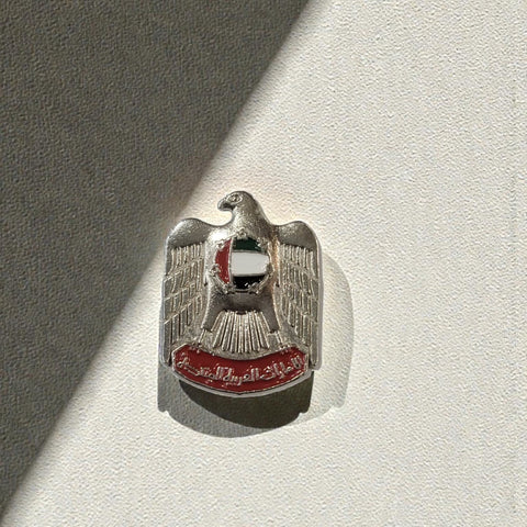 Metal Enamel Brooches 3m Sticker Fashion Jewelry Design silver eagle UAE flag