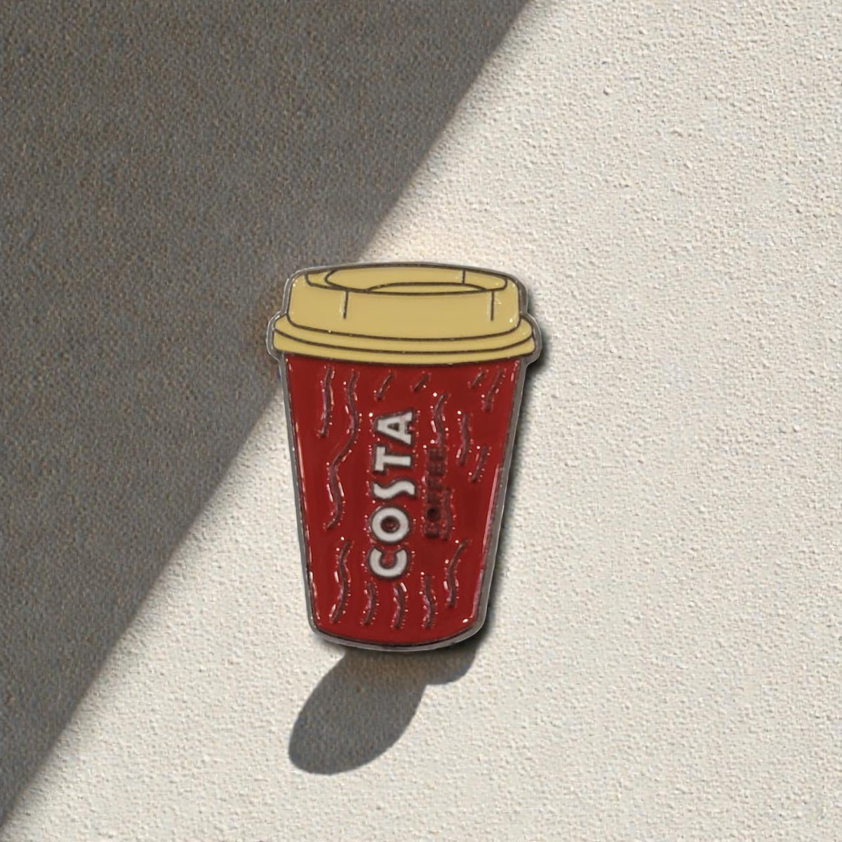 Metal Enamel Brooches 3m Sticker Fashion Jewelry Design Coffee cup / Costa