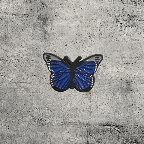 Metal Enamel Brooches 3m Sticker Fashion Jewelry Design Blue Butterfly