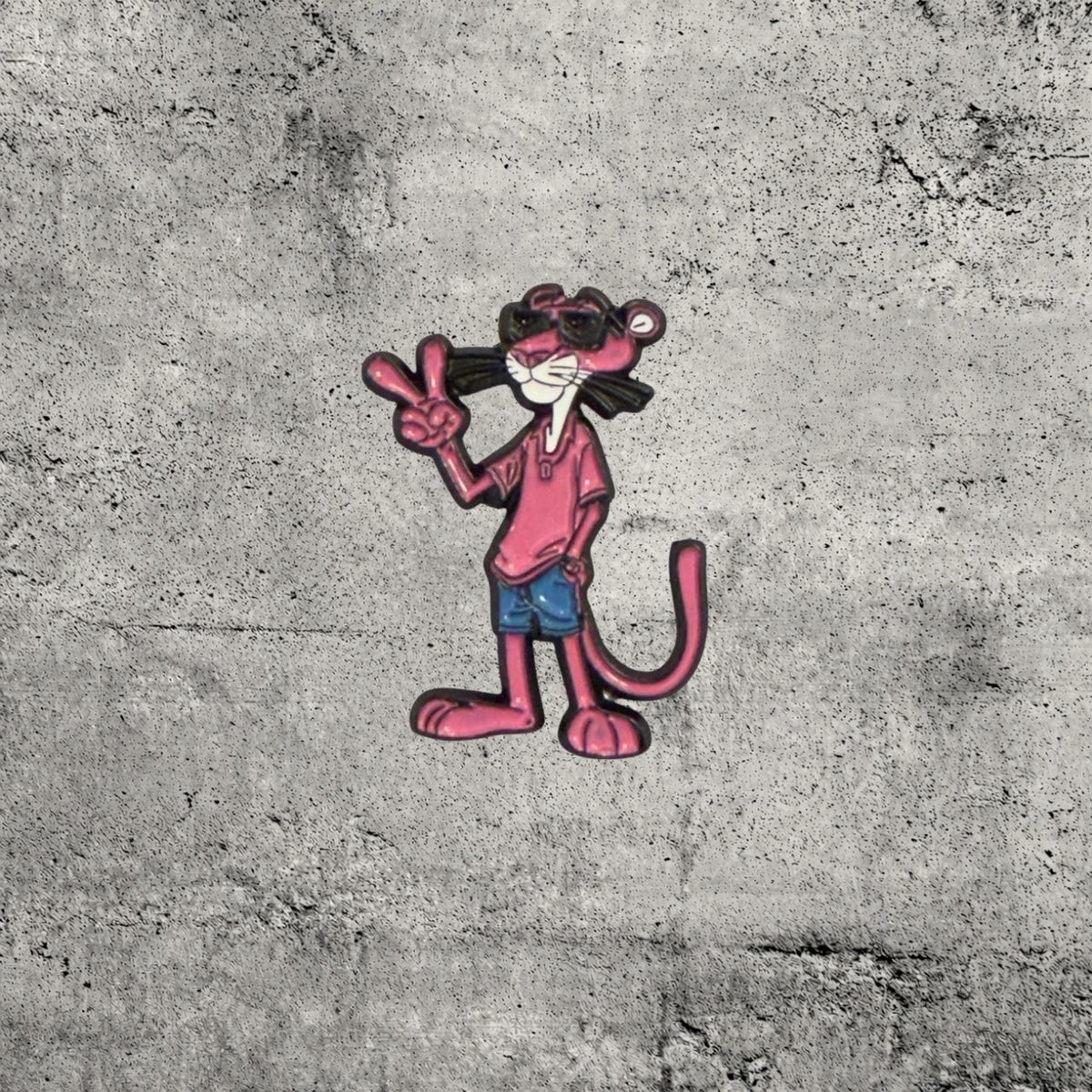 Metal Enamel Brooches 3m Sticker Fashion Jewelry Design Pink Panther