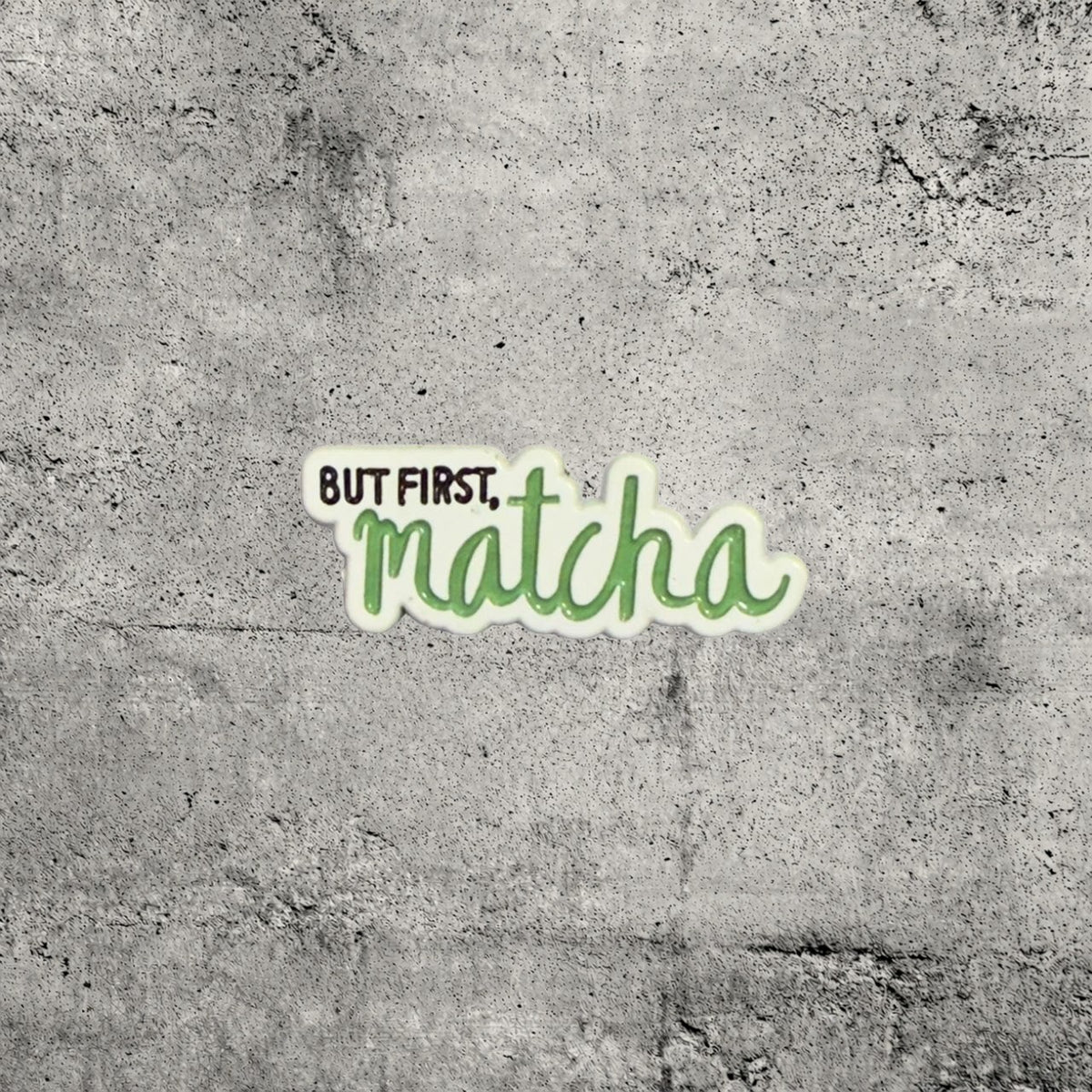 Metal Enamel Brooches 3m Sticker Fashion Jewelry Design Matcha Text