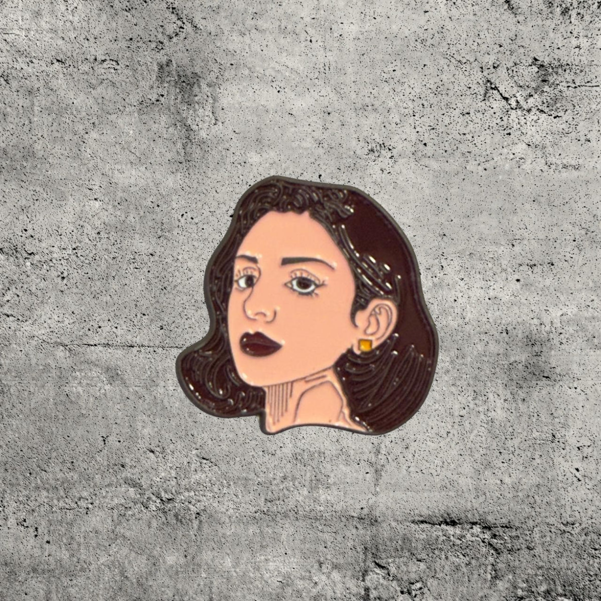 Metal Enamel Brooches 3m Sticker Fashion Jewelry Girl Portrait