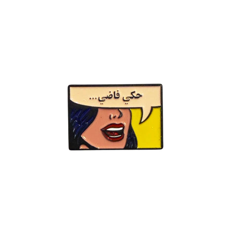 Metal Enamel Brooches 3m Sticker Fashion Jewelry Design Arabic Pop Art Face
