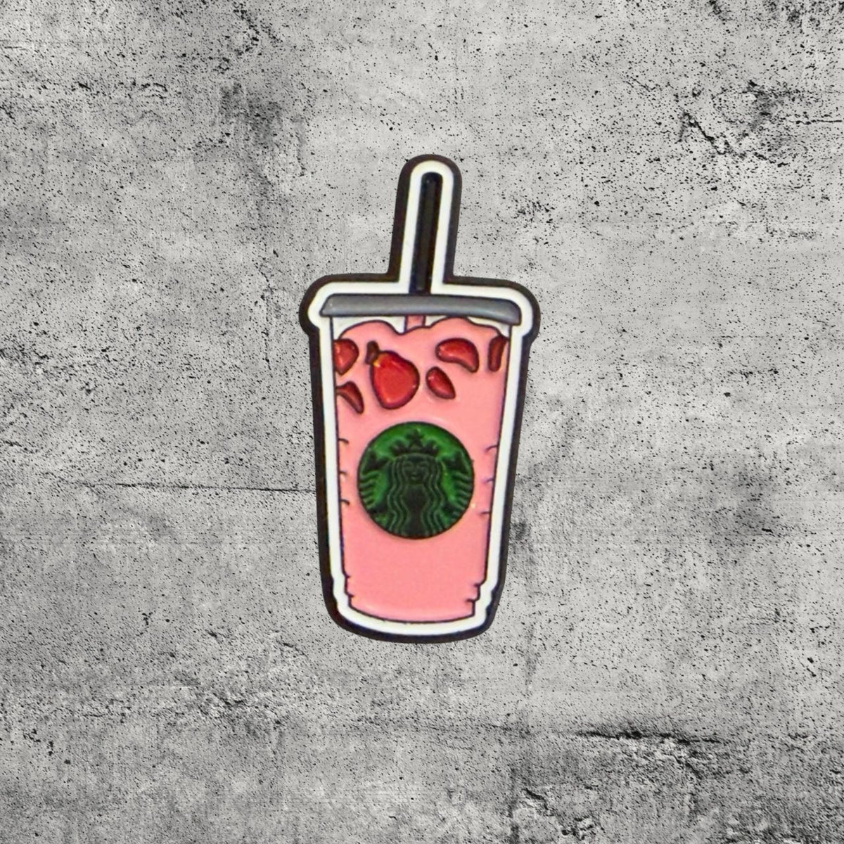 Metal Enamel Brooches 3m Sticker Fashion Jewelry Design Starbucks Pink