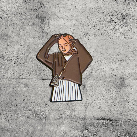 Metal Enamel Brooches 3m Sticker Fashion Jewelry Design Girl adjusting hijab
