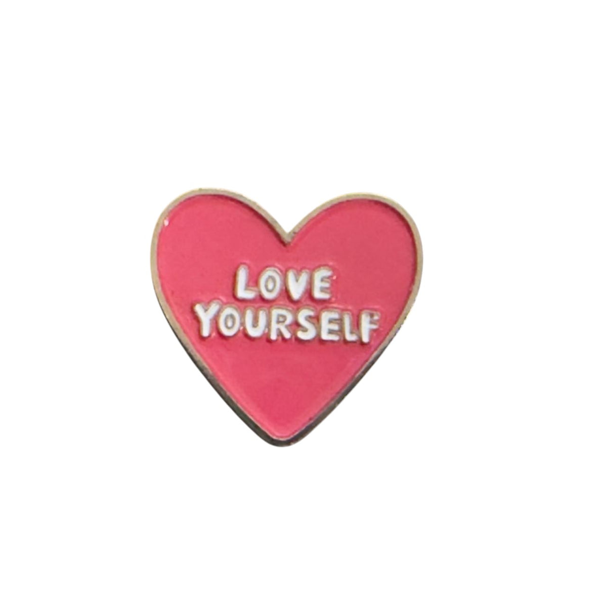 Metal Enamel Brooches 3m Sticker Fashion Jewelry Design Heart “Love Yourself”