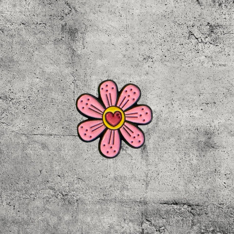 Metal Enamel Brooches 3m Sticker Fashion Jewelry Design Pink Flower Heart