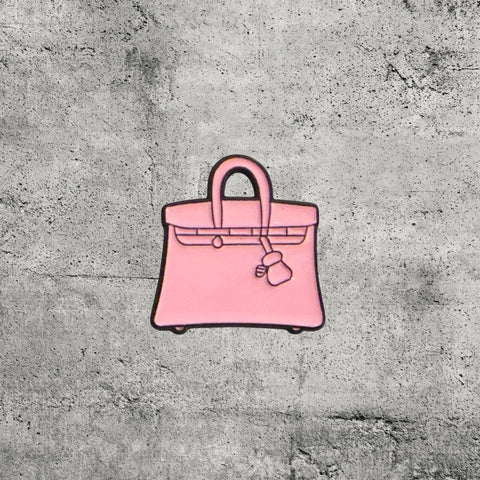 Metal Enamel Brooches 3m Sticker Fashion Jewelry Design Pink Luxury Handbag