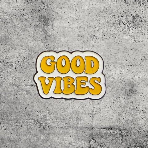 Metal Enamel Brooches 3m Sticker Fashion Jewelry Design Good Vibes
