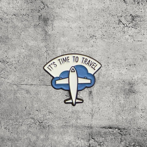Metal Enamel Brooches 3m Sticker Fashion Jewelry Design It’s Time To Travel