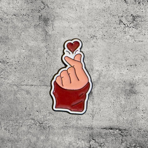 Metal Enamel Brooches 3m Sticker Fashion Jewelry Design Finger Heart Love