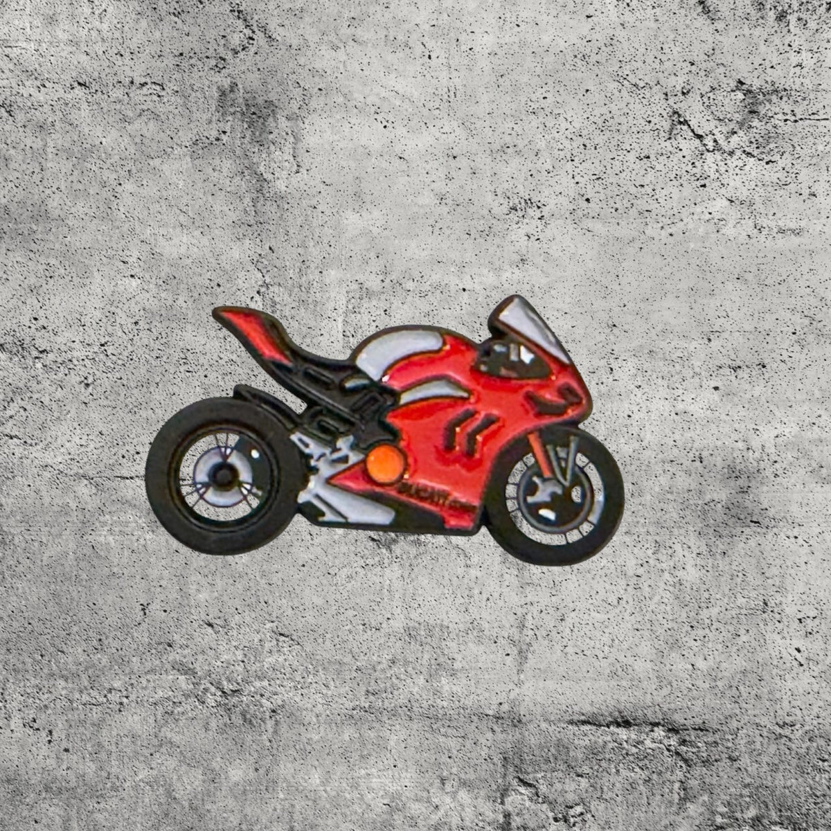 Metal Enamel Brooches 3m Sticker Fashion Jewelry Design Red Sports Bike