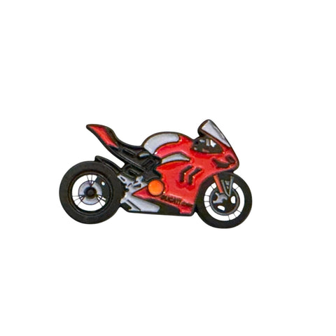 Metal Enamel Brooches 3m Sticker Fashion Jewelry Design Red Sports Bike