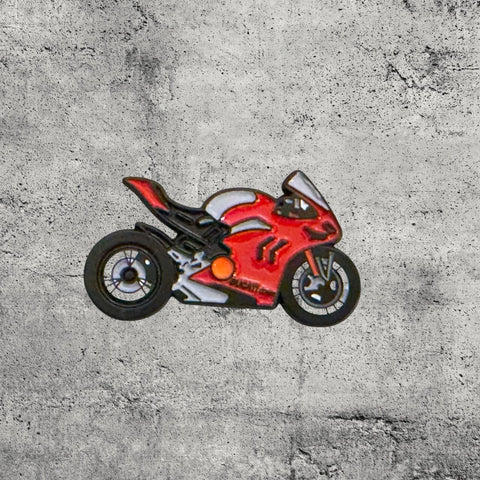 Metal Enamel Brooches 3m Sticker Fashion Jewelry Design Red Sports Bike