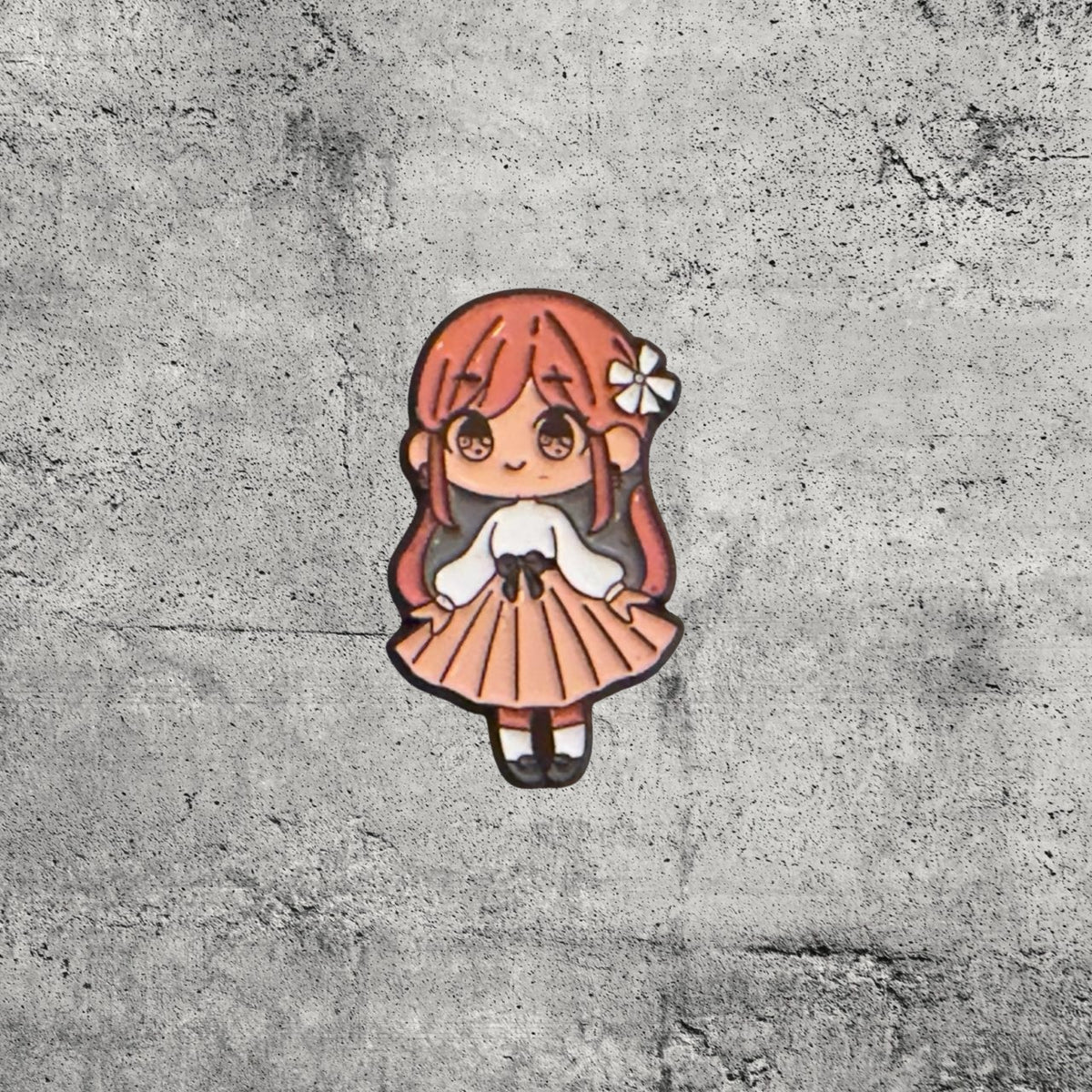 Metal Enamel Brooches 3m Sticker Fashion Jewelry Design Cute Doll Girl