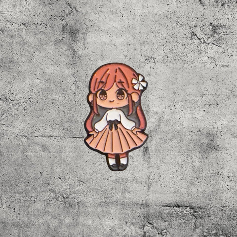 Metal Enamel Brooches 3m Sticker Fashion Jewelry Design Cute Doll Girl