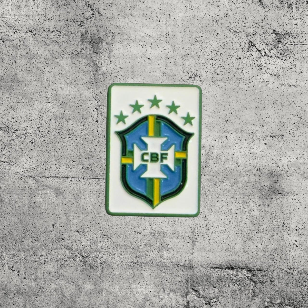 Metal Enamel Brooches 3m Sticker Fashion Jewelry Design Brazil Football Federation