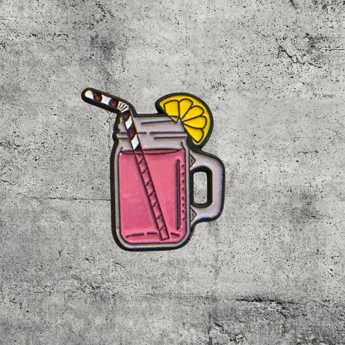 Metal Enamel Brooches 3m Sticker Fashion Jewelry Design Pink Juice Glass
