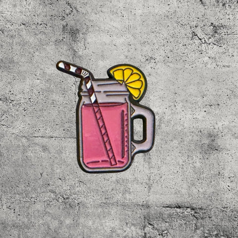 Metal Enamel Brooches 3m Sticker Fashion Jewelry Design Pink Juice Glass