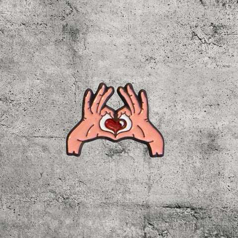 Metal Enamel Brooches 3m Sticker Fashion Jewelry Design Heart Hands