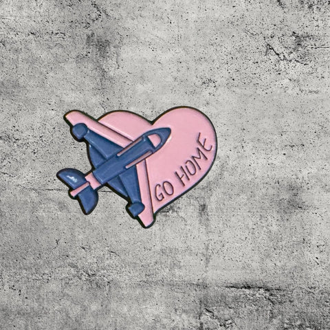 Metal Enamel Brooches 3m Sticker Fashion Jewelry Design Airplane Love Heart