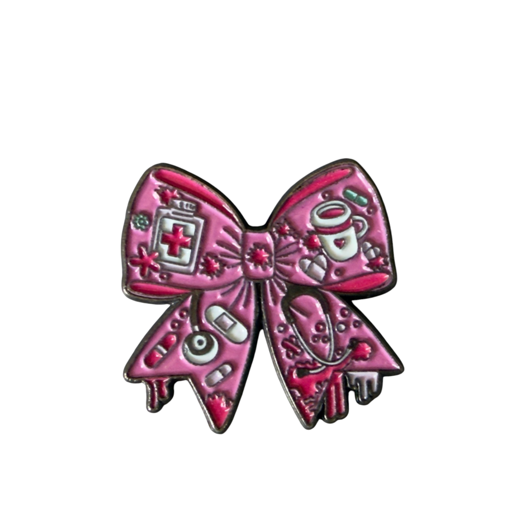 Metal Enamel Brooches 3m Sticker Pink bow