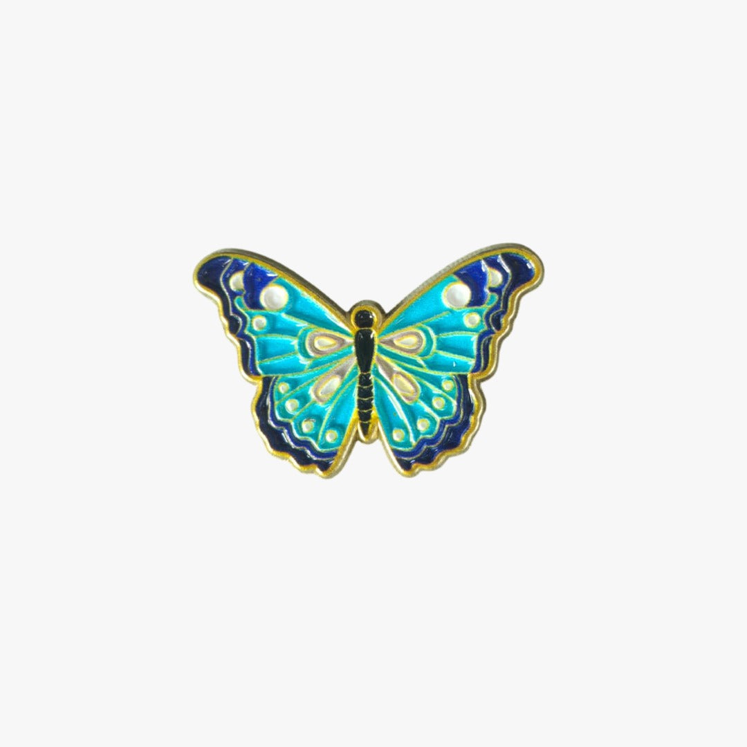 Metal Enamel Brooches 3m Sticker blue butterfly