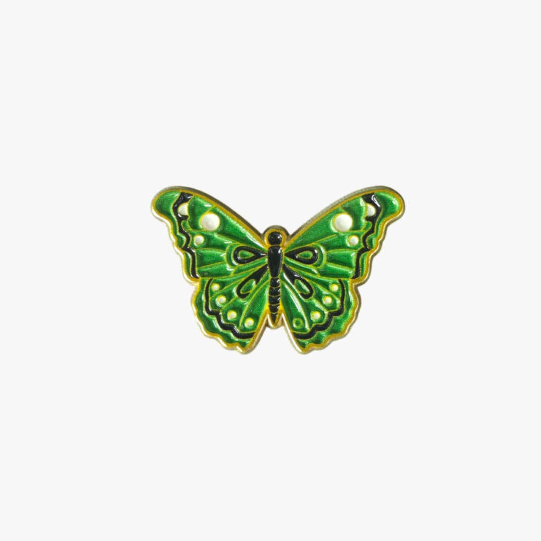 Metal Enamel Brooches 3m Sticker green butterfly