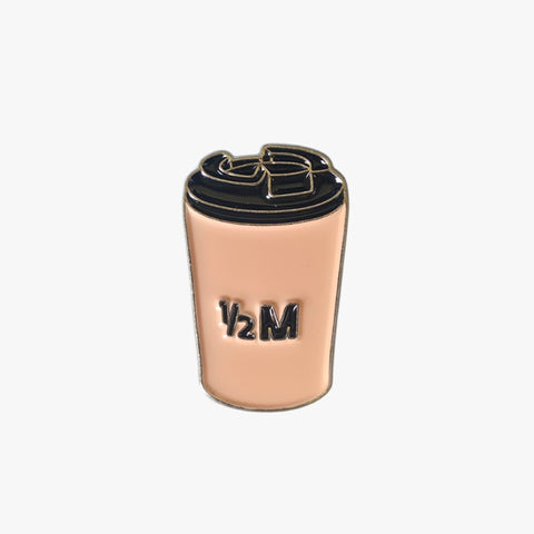 Metal Enamel Brooches 3m Sticker Brown coffe Cup