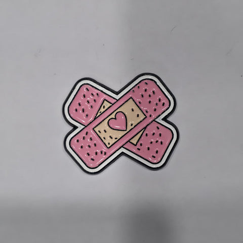 Metal Enamel Brooches 3m Sticker Bandaid Love