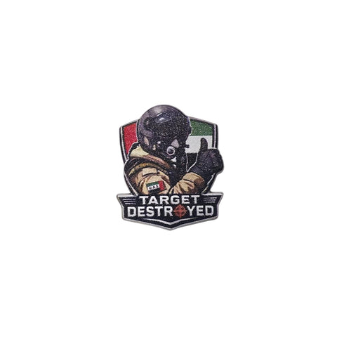 Metal Enamel Brooches 3m Sticker Target Destroyed