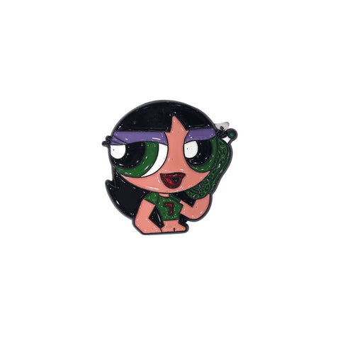 Metal Enamel Brooches 3m Sticker Green top Powerpuff Girl