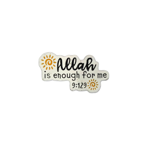 Metal Enamel Brooches 3m Sticker Allah Is Enough For Me